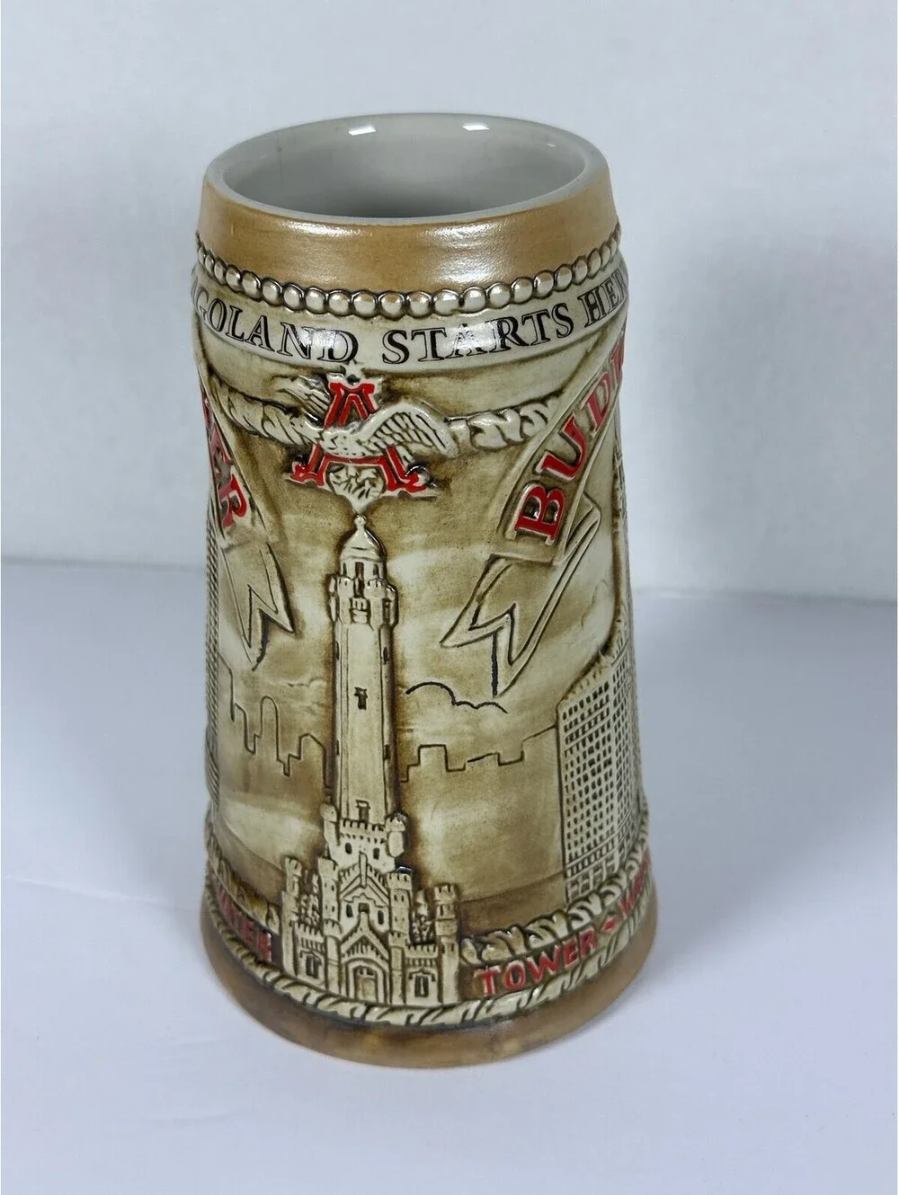 Vintage Budweiser Chicago Landmarks Beer Stein Ceramarte Limited Edition